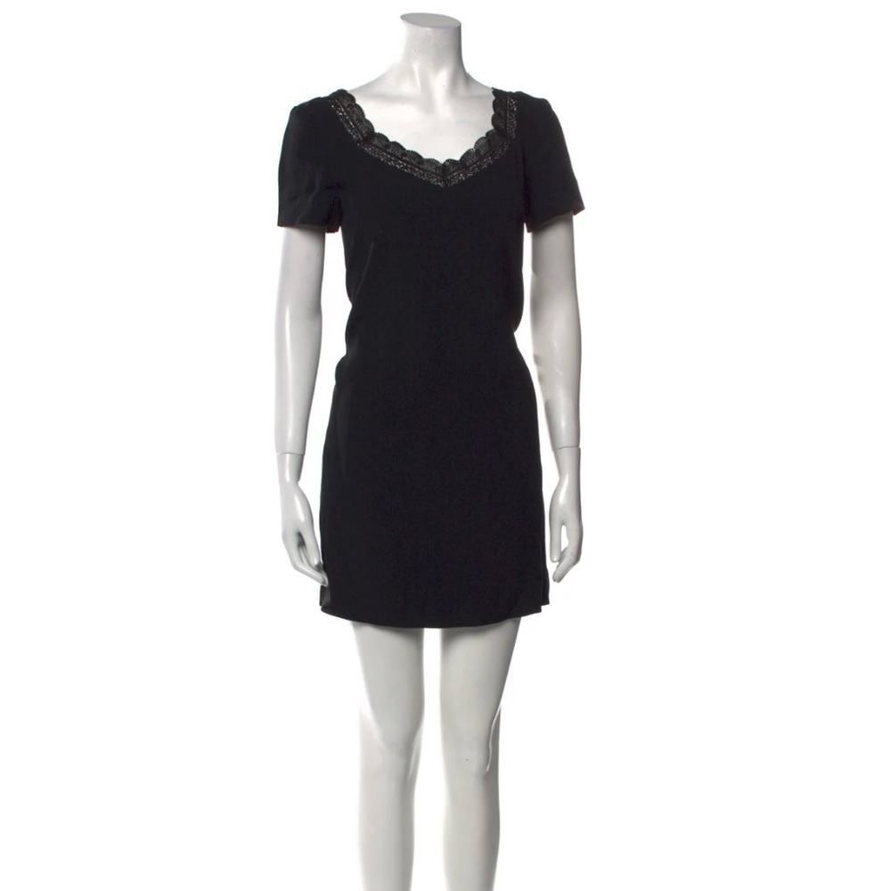 Elegant Black Lace Trim Dress